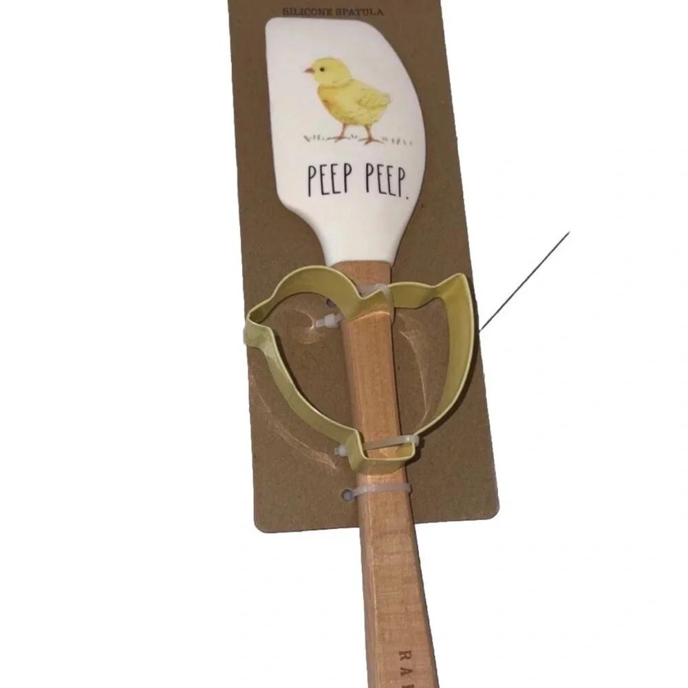 Rae Dunn Spring EASTER Chick Peep Peep Silicon Spatula & Cookie Cutter Baking